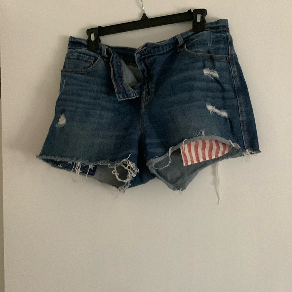 Sz 14 old navy Stars and Stripes distressed jean shirts